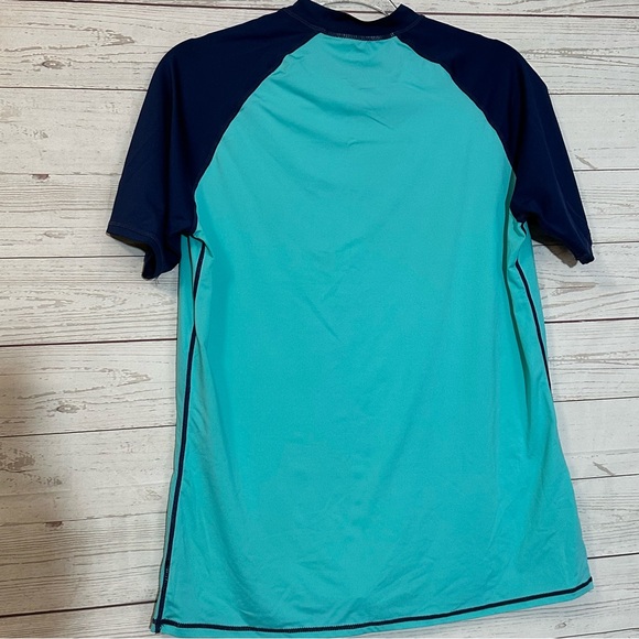 EUC TSLA Women’s size large surf swim short sleeve top UV/SPF blue dandelion - Picture 2 of 5